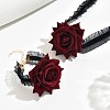 Cloth Rose Lace Choker Necklaces & Bracelets Sets FS-WG6DFA9-01-4