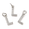 Brass Micro Pave Grade AAA Cubic Zirconia Charms ZIRC-P067-11P-L-NR-1