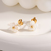 Fashion Stainless Steel Flower Stud Earrings for Women WL9140-3-2