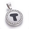 304 Stainless Steel Enamel Pendants STAS-E439-90T-P-1