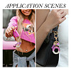 Alloy Resin Heart Keychains KEYC-TADJ0002-01G-O-7