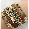 Suede & Imitation Leather Cord Knitted Multi-strand Bracelets WGD6FE3-29-1