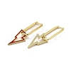 Lightning Bolt Real 18K Gold Plated Brass Dangle Hoop Earrings EJEW-L268-018G-03-2