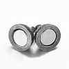 Round Brass Magnetic Clasps with Loops X-MC019-B-4