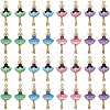 32Pcs 8 Colors Printed Alloy Pendants ENAM-SC0005-39-1