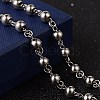 Non-Tarnish Crucifix Cross Stainless Steel Rosary Bead Necklaces NJEW-O096-27-5