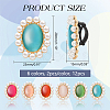 12Pcs 6 Colors Oval Detachable Cat Eye & Imitation Pearl Shoe Decoration DIY-FG0004-76-2
