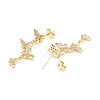 Cubic Zirconia Butterfly Dangle Stud Earrings X-EJEW-I263-03G-2