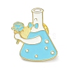 Chemical Flask with Rose Alloy Enamel Brooches ENAM-C001-18G-1