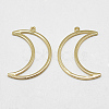 Brass Open Back Bezel Pendants KK-N200-018-1