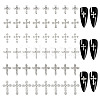 48Pcs 6 Styles Alloy Rhinestone Cabochons MRMJ-GO0001-02-1