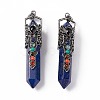Natural Lapis Lazuli Dyed Big Pointed Pendants G-H281-02E-3