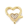 Brass Micro Pave Clear Cubic Zirconia Lobster Claw Clasps KK-P299-06G-1