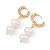 Natural Cultured Freshwater Pearl Beads Dangle Hoop Earrings EJEW-JE07253-4
