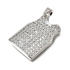 Brass Micro Pave Clear Cubic Zirconia Pendants CU-CBA108A-10P-2