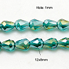 Electroplate Glass Beads Strands EGLA-D015-12x8mm-26-2