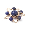 Dyed Natural Lapis Lazuli Copper Wire Wrapped Pendants PALLOY-TA00368-03-3
