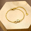 304 Stainless Steel Cat Shape Link Bracelets WGC2CBB-02-1