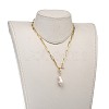Natural Baroque Pearl Keshi Pearl Pendant Necklaces NJEW-JN02909-01-5
