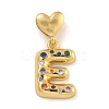 Brass Micro Pave Colorful Cubic Zirconia Pendants KK-P281-01G-E-1