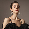 3 Pairs 3 Colors Rhinestone Twist Oval Dangle Stud Earrings EJEW-AN0001-04-4