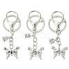 Alloy Rhineston and ABS Plastic Pearl Keychain KEYC-YW00028-01-2