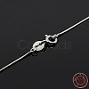Anti-Tarnish Trendy Unisex Rhodium Plated 925 Sterling Silver Snake Chain Necklaces X-STER-M034-B-08-1