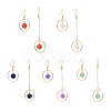 Natural Gemstone Round Beads Dangle Earrings EJEW-JE05141-1