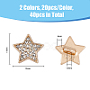 40pcs 2 Colors 1-Hole Alloy Rhinestone Shank Buttons BUTT-FH0001-005-2
