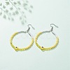 Resin Evil Eye & Acrylic Beaded Big Ring Dangle Earrings EJEW-JE04999-03-3