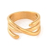 Ion Plating(IP) 304 Stainless Steel Criss Cross Finger Rings for Women RJEW-S414-71B-G-2