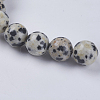 Natural Dalmation Jasper Beads Strands G-G515-8mm-06-3