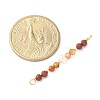 Faceted Round Natural Mixed Gemstone & Potato Natural Cultured Freshwater Pearl Beaded Connector Charms PALLOY-JF03531-5