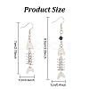 2 Pairs 2 Style Alloy Fishbone Long Dangle Eararings for Women EJEW-AN0002-53-2