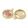 Brass Micro Pave Clear Cubic Zirconia Pendants KK-C045-17G-2