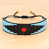 Gothic Glass Seed Beaded Braided Bead Bracelets for Women KY2534-1