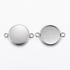 Non-Tarnish 304 Stainless Steel Cabochon Connector Settings X-STAS-E146-19P-16mm-1
