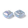 Rainbow Iridescent Plating Acrylic Beads OACR-A010-06E-2