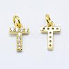Brass Micro Pave Grade AAA Cubic Zirconia Charms ZIRC-P067-11G-T-NR-1