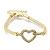 Brass Micro Pave Clear Cubic Zirconia Link Bracelets for Women BJEW-A029-01A-G-4