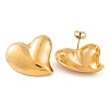 Ion Plating(IP) Heart 304 Stainless Steel Stud Earrings for Women LS-EJEW-L272-033G-03-2
