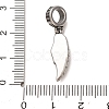 316 Surgical Stainless Steel & Rhinestone European Dangle Charms SA-CBA7555-16AS-03-3