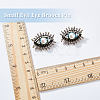 DICOSMETIC 2Pcs Plastic Pearl Eye Brooch with Glass Seed Beaded JEWB-DC0001-11-3