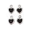 Heart Rack Plating Brass Glass Pendants KK-S385-01P-01-1