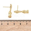 Brass Pave Cubic Zirconia Stud Earring Findings KK-C172-08G-3