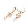 Brass Micro Pave Cubic Zirconia Dangle Leverback Earrings EJEW-N058-08G-3