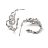 Brass Ring Stud Earrings EJEW-C070-01P-2