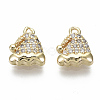 Brass Micro Pave Clear Cubic Zirconia Charms X-KK-S348-528-NF-1