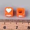 Spray Painted Transparent Acrylic Beads OACR-N140-02D-3