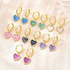Brass Micro Pave Cubic Zirconia Hoop Dangle Earrings KK-CBA8324-16G-1
